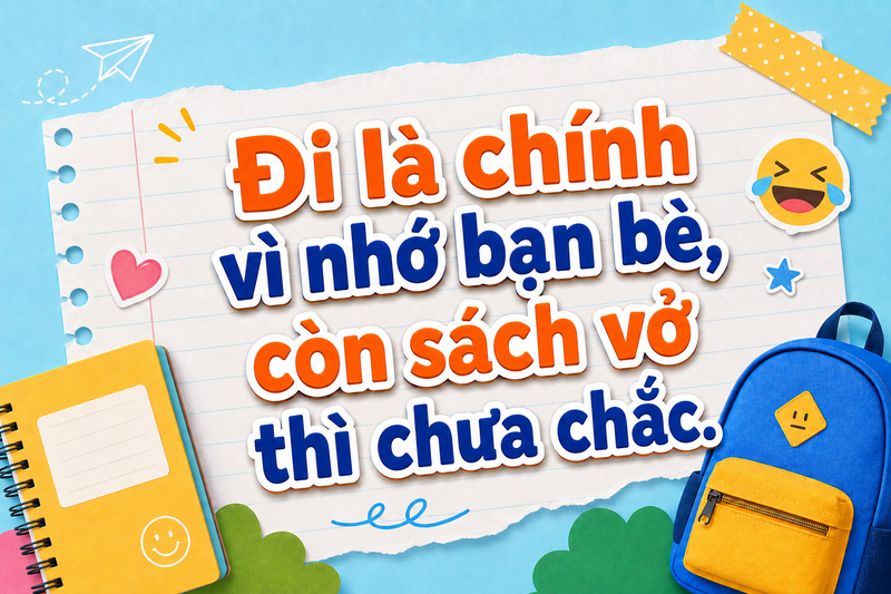 Caption khai giảng hài hước, lầy lội