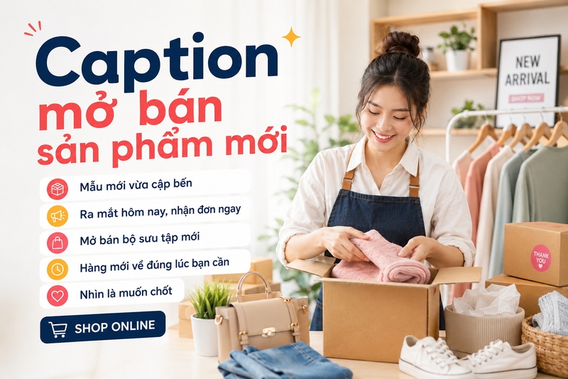 Caption mở bán sản phẩm mới