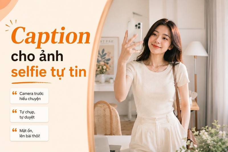 Caption cho ảnh selfie tự tin