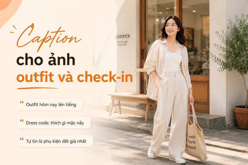 Caption cho ảnh outfit và check-in