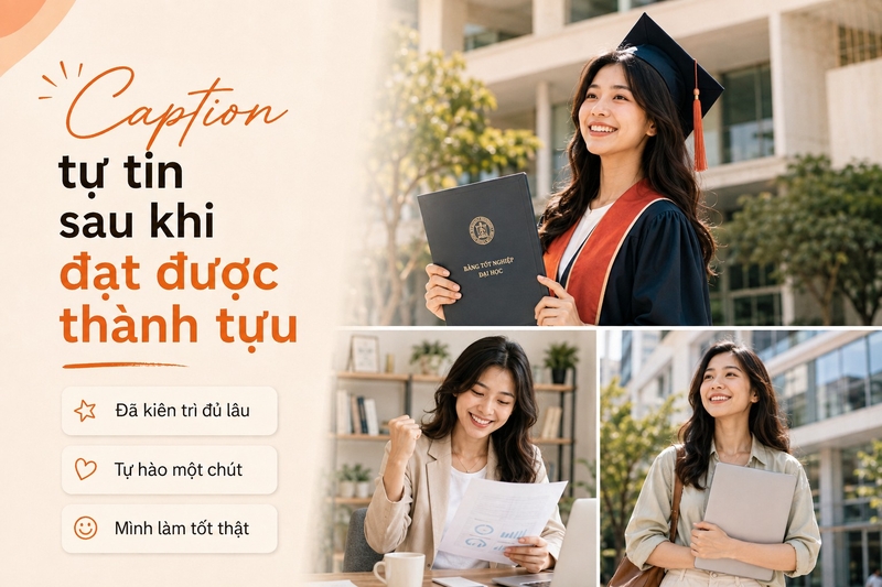 Caption tự tin sau khi đạt được thành tựu