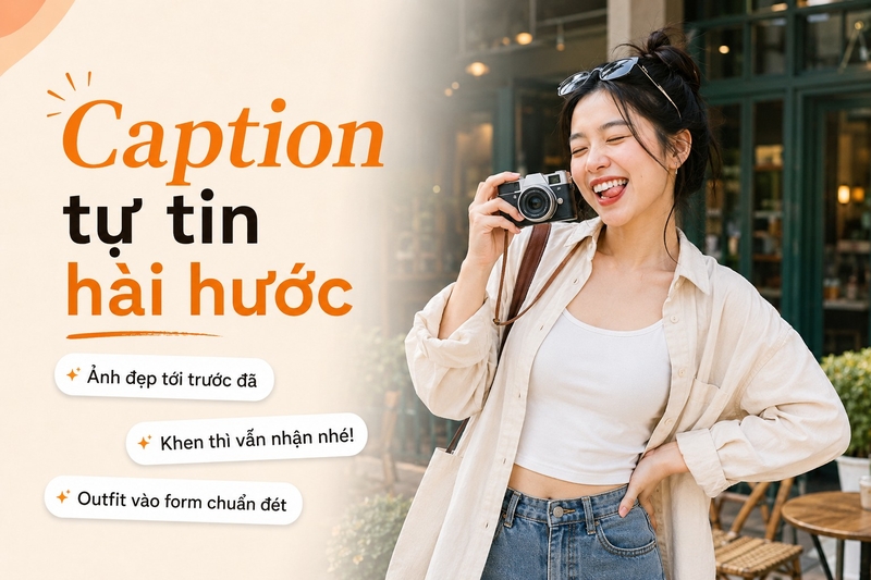 Caption tự tin hài hước