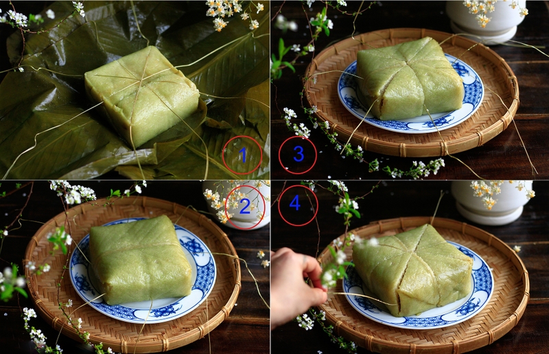 Cắt bánh chưng bằng lạt hay dao (ảnh 2)