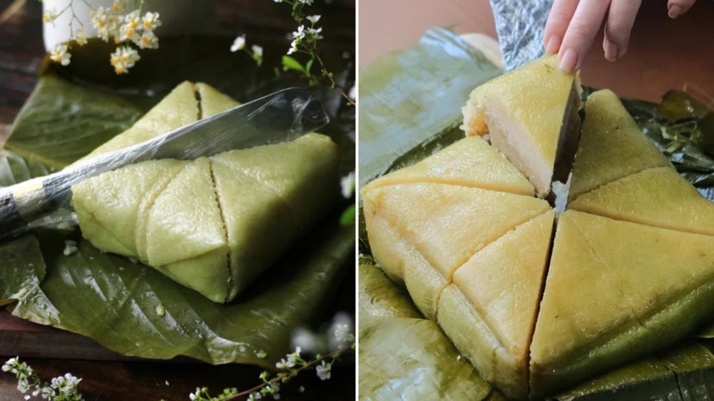 Cắt bánh chưng bằng lạt hay dao (ảnh 6)