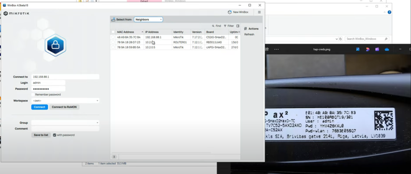 Nhập vào tài khoản mặc định