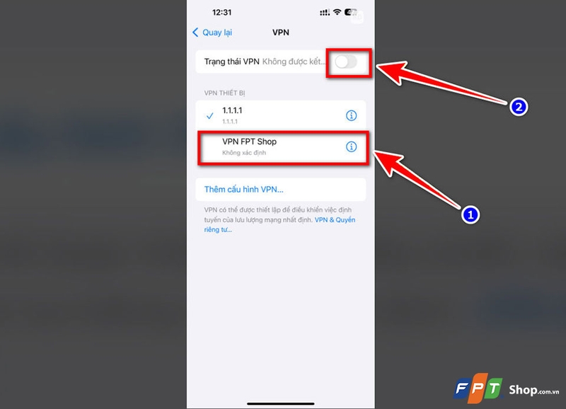 Lưu cấu hình VPN vừa tạo