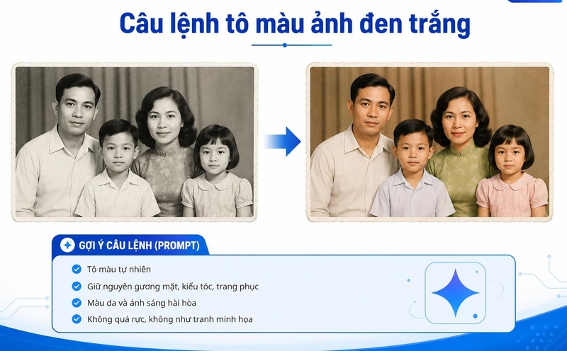 Câu lệnh phục hồi ảnh cũ trong Gemini ảnh 6