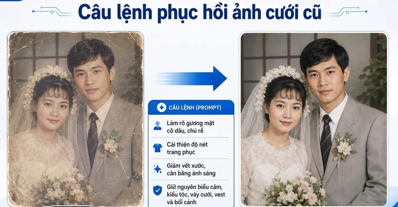Câu lệnh phục hồi ảnh cũ trong Gemini ảnh 7