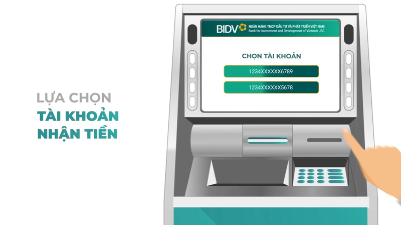 chọn tài khoản cụ thể để nhận tiền