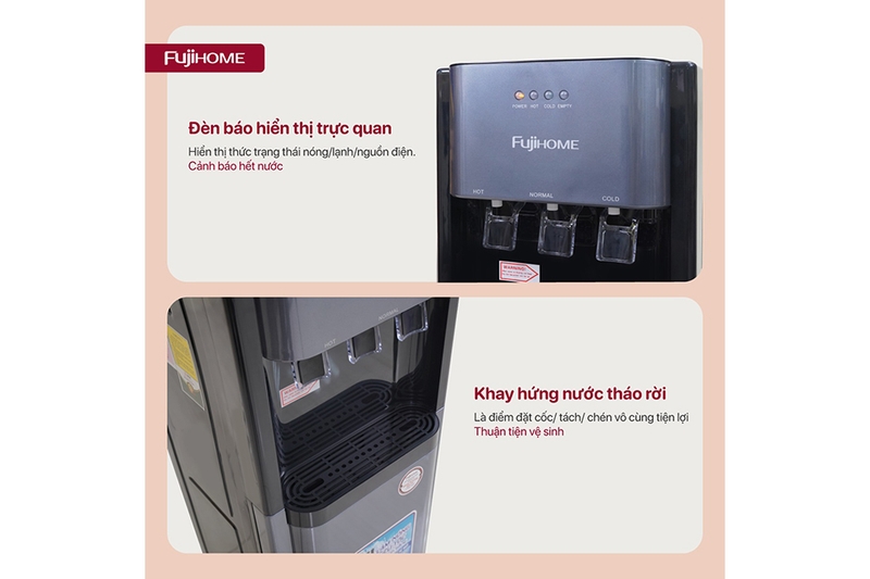 Cây nước nóng lạnh hút bình Fujihome WD211UE (Hình 3)