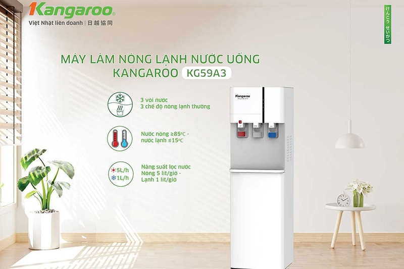 Cây nước nóng lạnh hút bình Kangaroo KG59A3 (hình 3)
