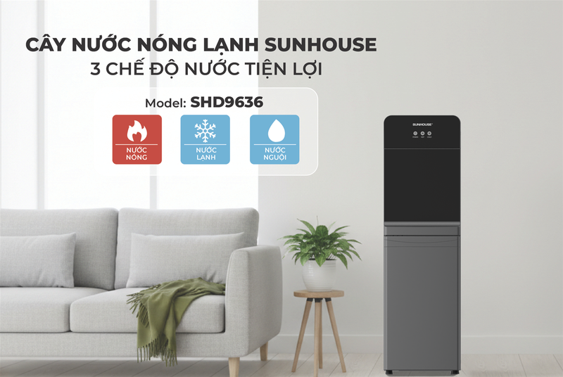 Cây nước nóng lạnh hút bình Sunhouse SHD9636 - hình 1