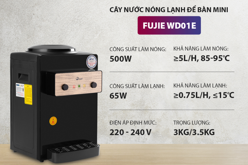 Cây nước nóng lạnh để bàn mini FujiE WD01E