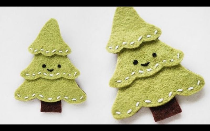 Làm cây thông Noel handmade từ vải nỉ