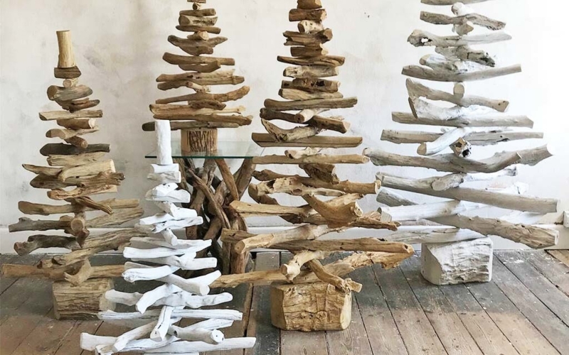 Làm cây thông Noel handmade từ que gỗ hoặc cành cây khô