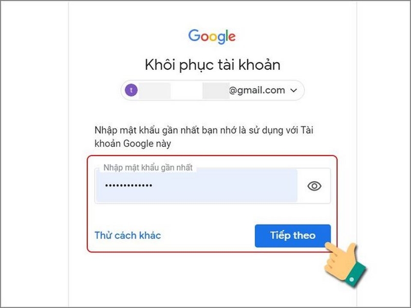 Hãy điền chính xác mật khẩu
