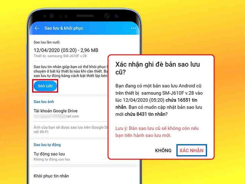 Hoàn thành bước xác nhận cuối cùng