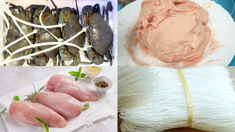 Nguyên liệu làm món chả cua nướng tộ