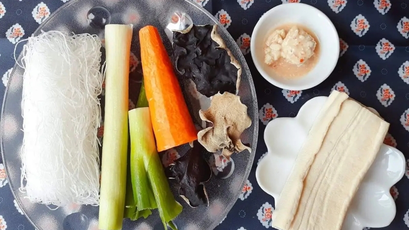 Nguyên liệu làm món chả hấp chay