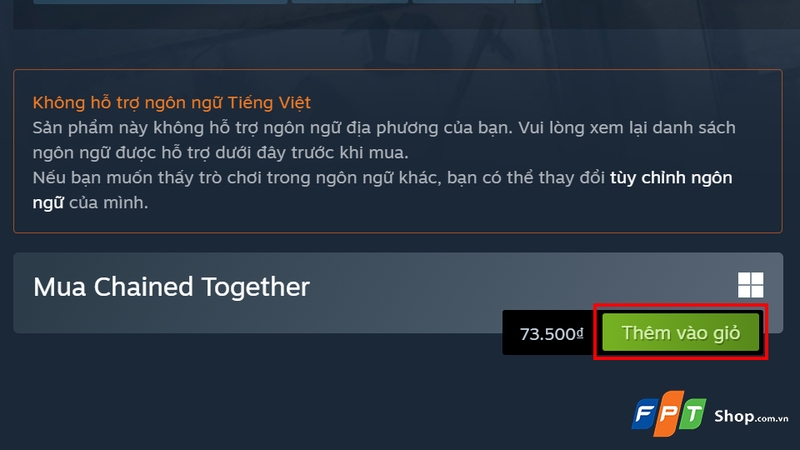 Bấm nút "Thêm vào giỏ”