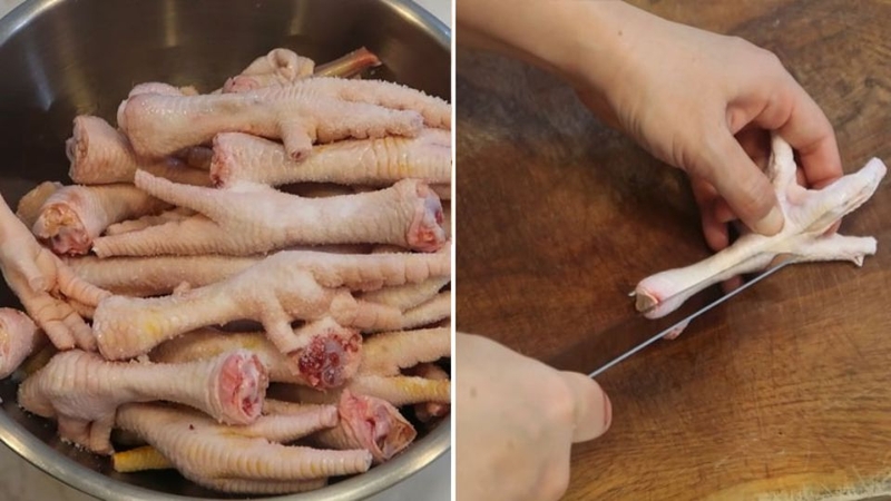 Bước 1: Sơ chế chân gà