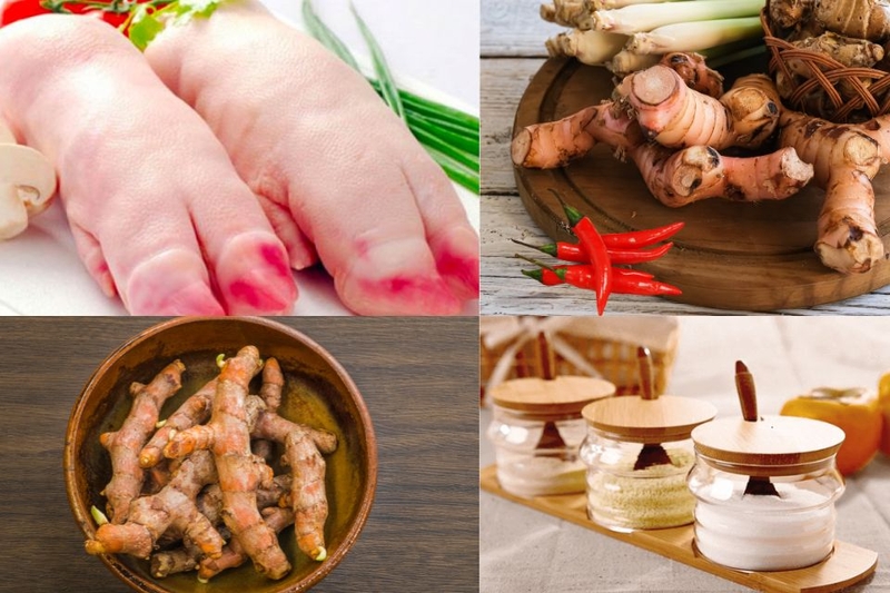 nguyên liệu chân giò kho riềng