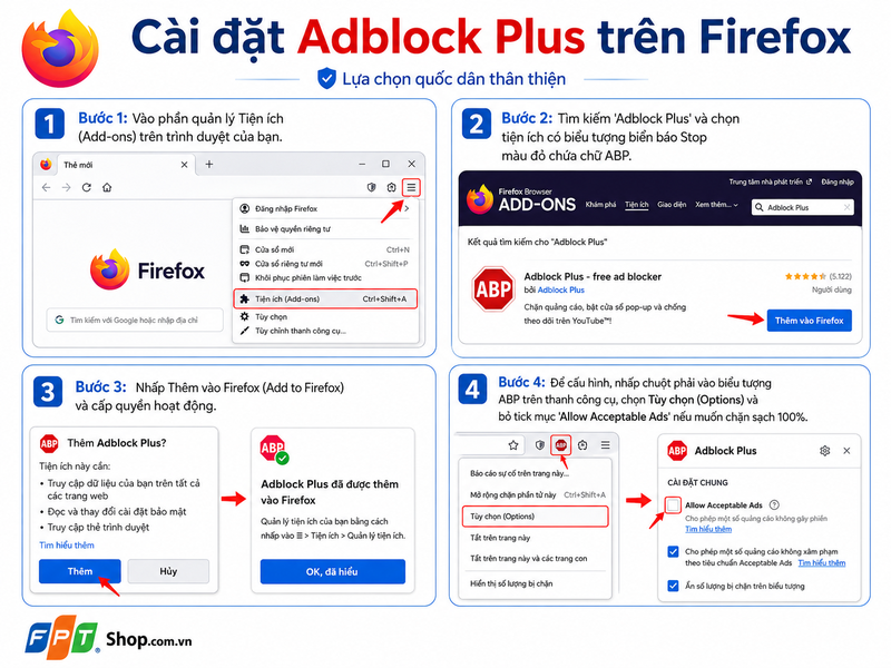 cách chặn quảng cáo trên Firefox 5