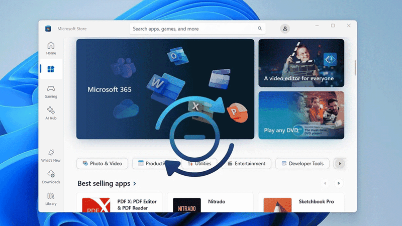 Hệ điều hành Windows có tính năng tự động tải và cập nhật ứng dụng