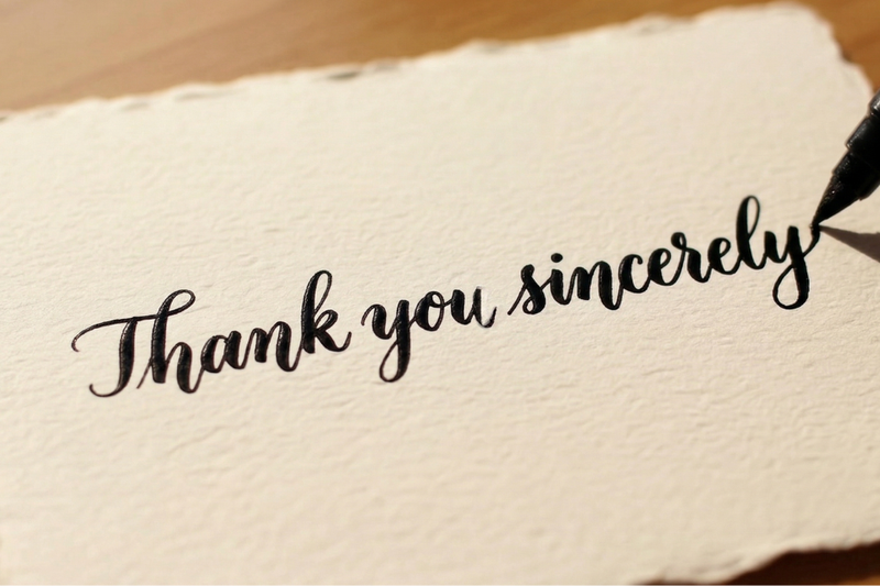 Thank you sincerely