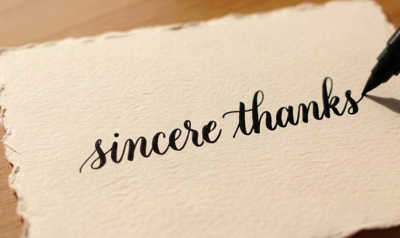 sincere thanks