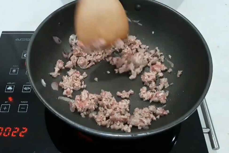 cháo đậu đỏ thịt bằm hình 5