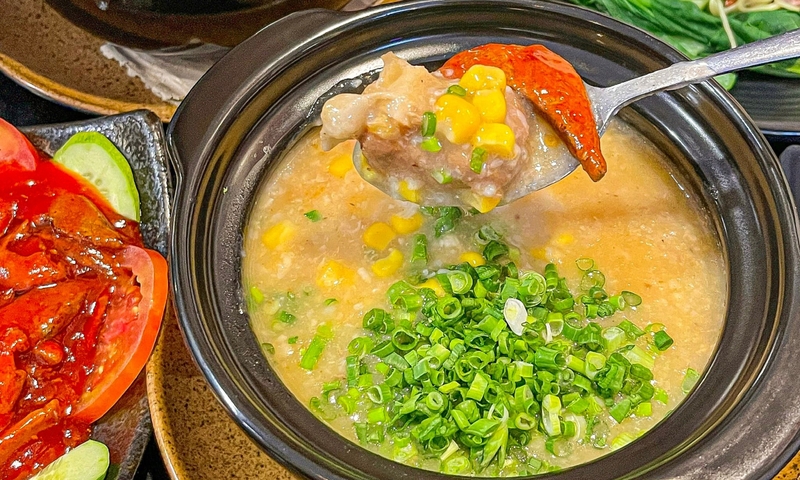 cháo sườn gan ngô xào đài loan 6
