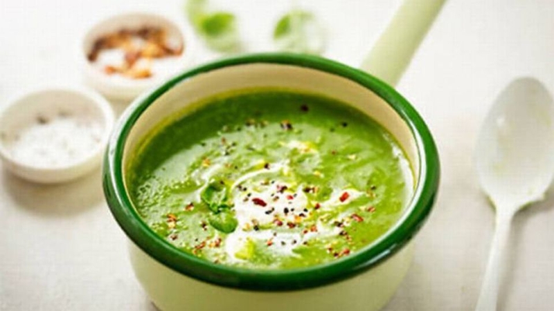 Cháo cá hồi rau cải