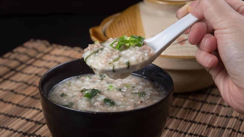 Cháo thịt dê rau mồng tơi 2