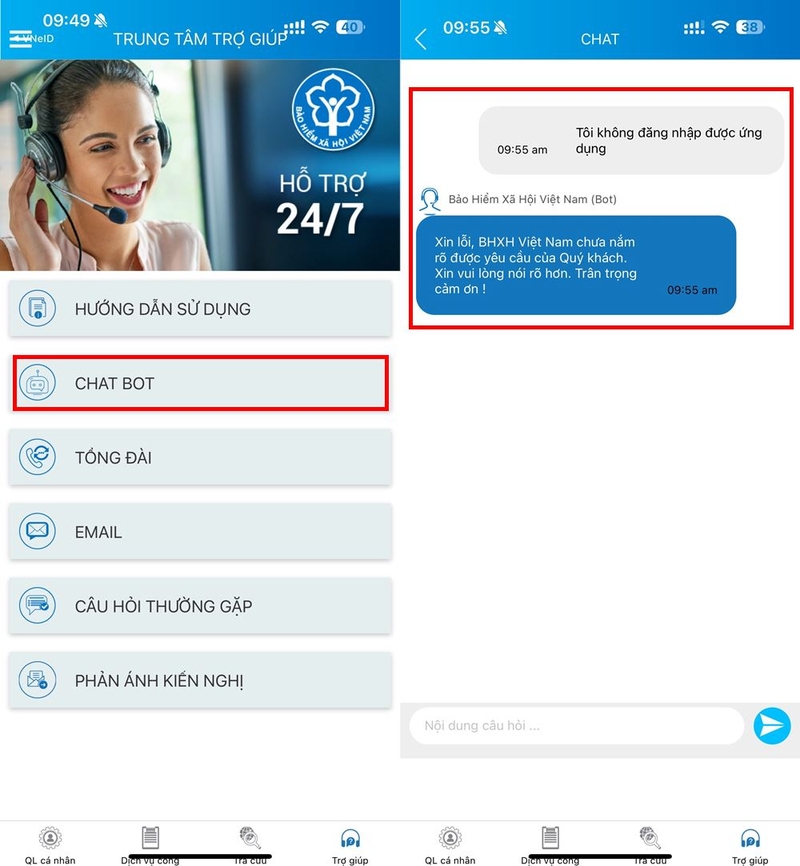 Cách dùng Chatbot trong VssID để giải đáp thắc mắc ảnh 2