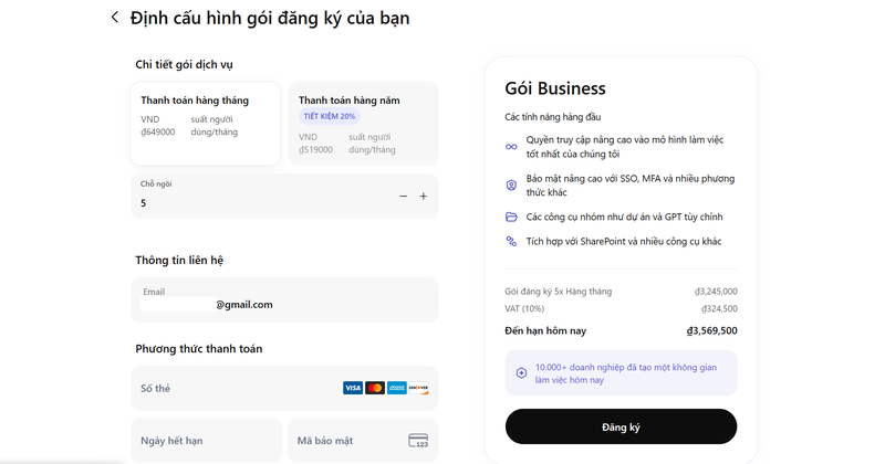 ChatGPT Business giá bao nhiêu?