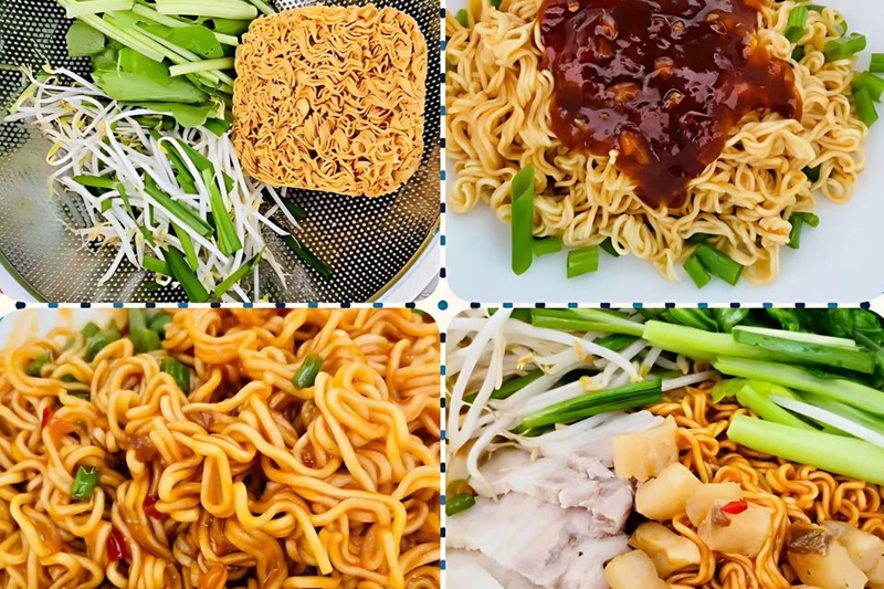 chế biến mì trộn tóp mỡ.jpg
