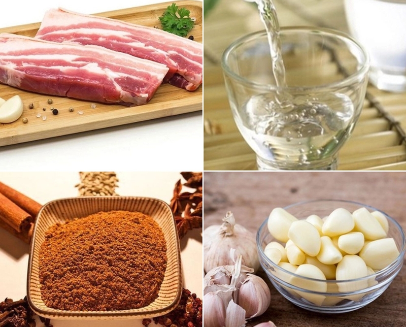 Nguyên liệu làm thịt ba chỉ quay giòn bì