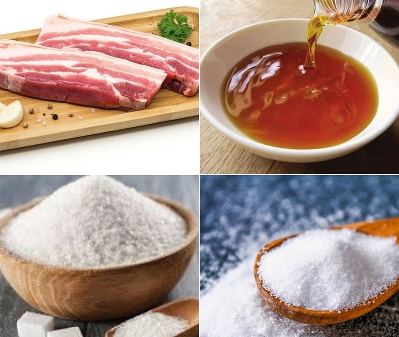 Nguyên liệu làm thịt ba chỉ chiên mắm