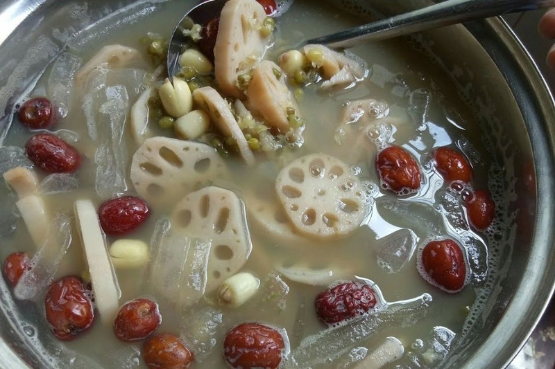 chè củ sen đậu xanh
