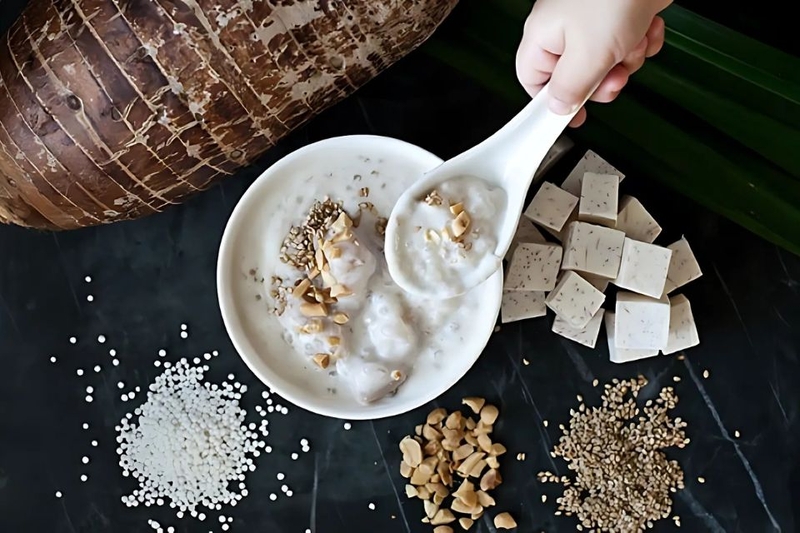 thành phẩm chè đậu trắng khoai môn