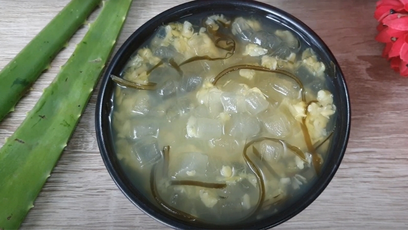 Cách nấu chè đậu xanh nha đam 6