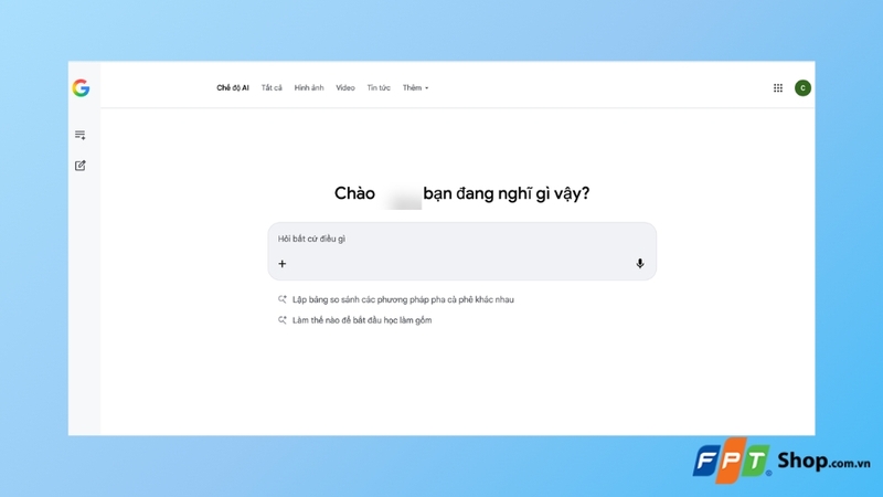 Mở chế độ AI thông qua đường dẫn