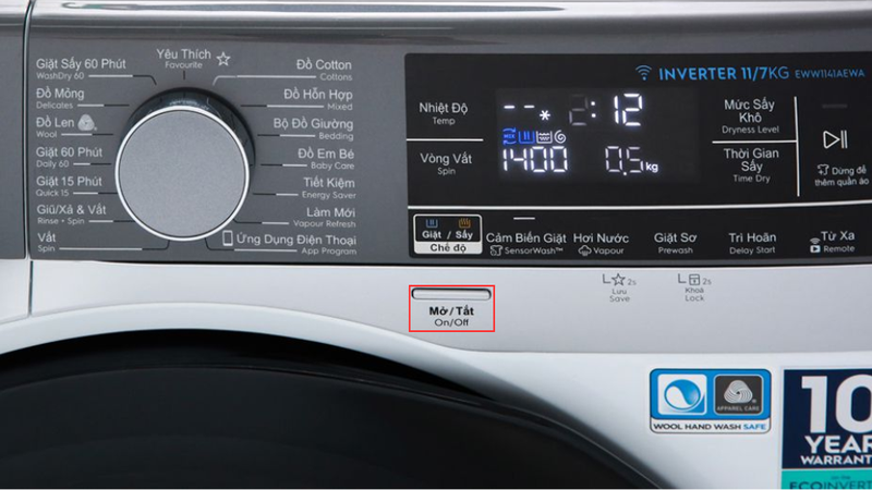 Đối với máy giặt có bảng điều khiển cơ 1