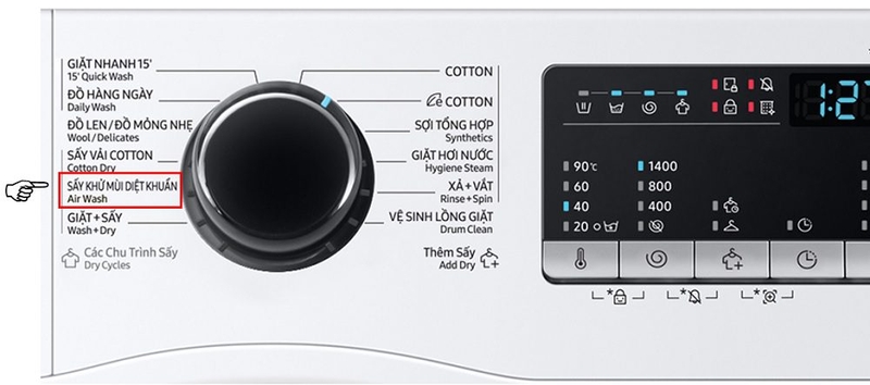 Hướng dẫn sử dụng chế độ sấy khô của máy giặt Samsung 2