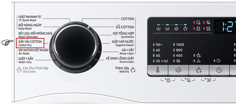Hướng dẫn sử dụng chế độ sấy khô của máy giặt Samsung 3