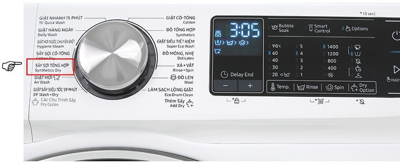 Hướng dẫn sử dụng chế độ sấy khô của máy giặt Samsung 4