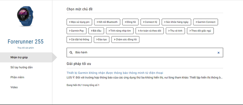 check bảo hành Garmin 2