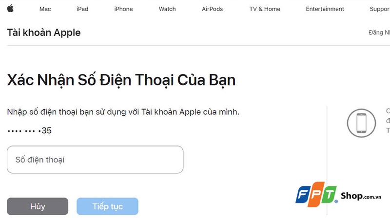 Xác thực bằng số điện thoại