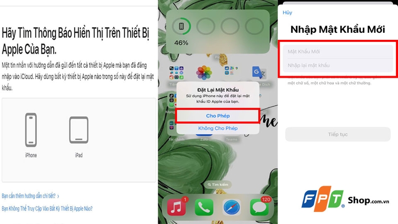Đặt lại mật khẩu cho iCloud